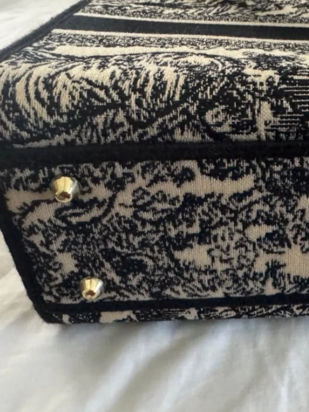 New Designer Inspired Toile Embroidered Tote